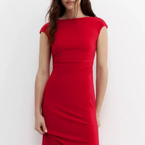 فستان ميدي مفتوح الظهر