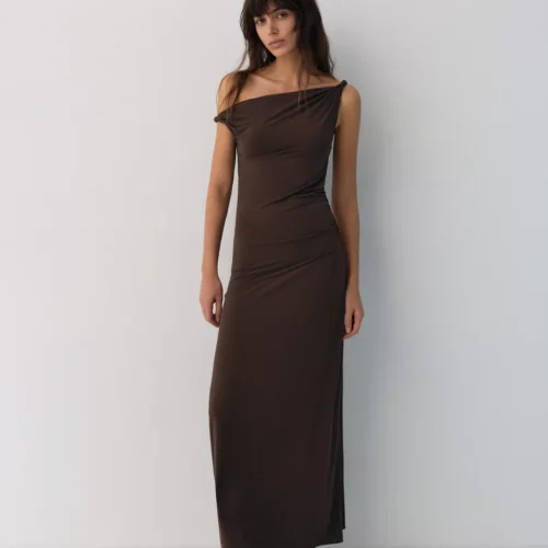 فستان ميدي غير متماثل