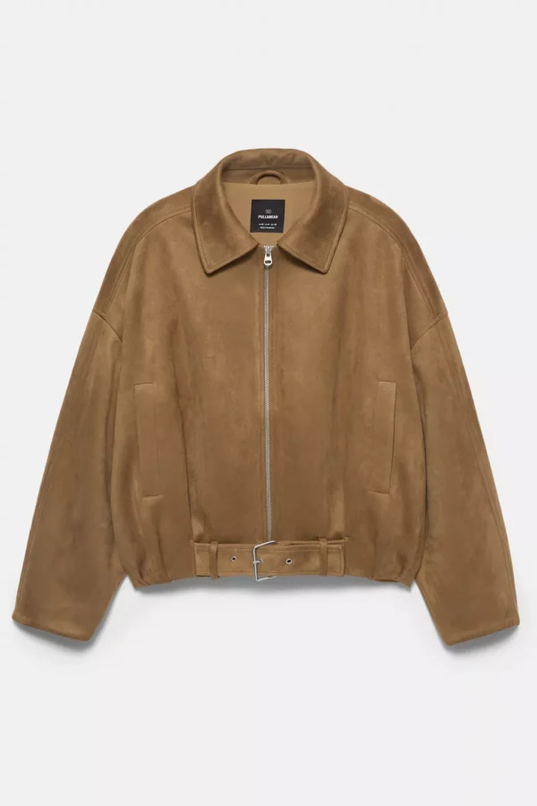 جاكيت بومبر من الجلد المدبوغ