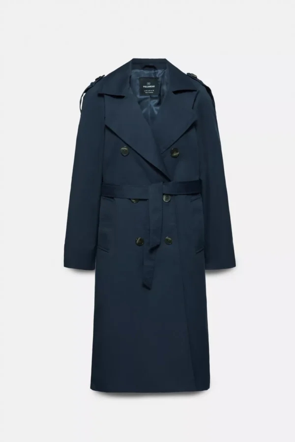 معطف طويل بحزام